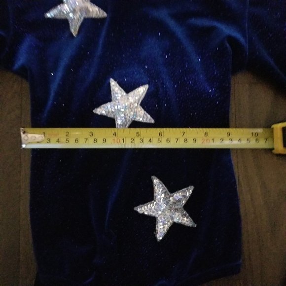 Blue Sparkly Star Jazz Costume Bodysuit - Picture 3 of 3
